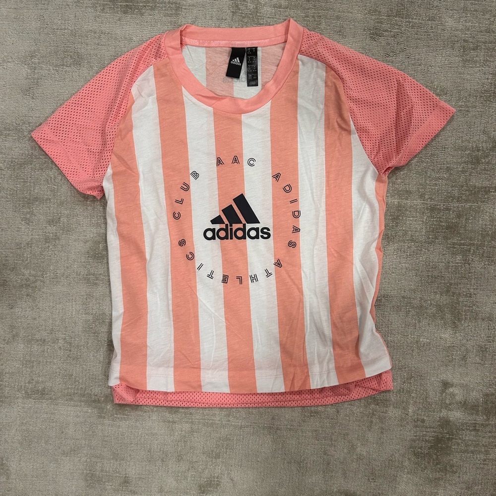 Adidas girls pink athletic/casual shirt, size m (12-14)